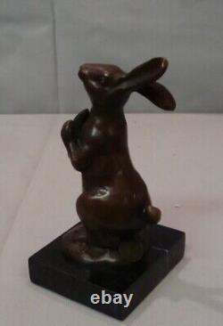 Bronze Art Deco Style Art Nouveau Animal Sculpture of a Rabbit Hare