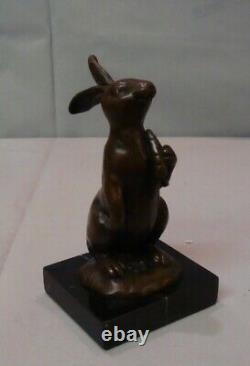 Bronze Art Deco Style Art Nouveau Animal Sculpture of a Rabbit Hare