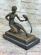 Bronze Art Style New Deco Sculpture Girl Pirate With / Perrot Chiparus