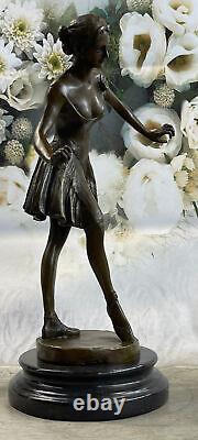 Bronze Ballerina Sculpture in Art Nouveau Deco Style Figurine Statue Home Decor