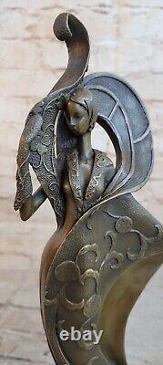 'Bronze Creator: 1920 Art Nouveau Style Luxury Lady Sculpture Decor Sale'