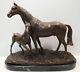 Bronze Horse And Foal Animalier Sculpture In Art Deco And Art Nouveau Style
