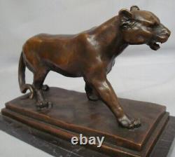 Bronze Lion and Lioness Animalier Style Sculpture in Art Deco and Art Nouveau Style