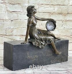 Bronze Nude Female Sitting Statue Figurine Milo Sculpture Art Nouveau Deco