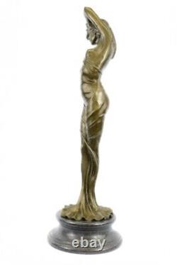 Bronze Sculpture Art Nouveau Deco Femme Statue 33 Grand Marble Figurine