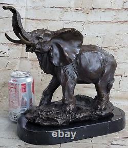 Bronze Sculpture, Art Nouveau Style Statue Signed Barye Abstract Elephant Nr