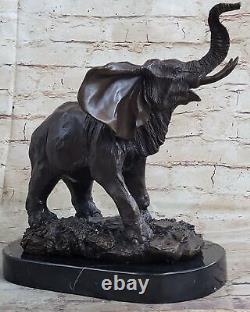 Bronze Sculpture, Art Nouveau Style Statue Signed Barye Abstract Elephant Nr