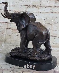 Bronze Sculpture, Art Nouveau Style Statue Signed Barye Abstract Elephant Nr