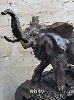 Bronze Sculpture, Art Nouveau Style Statue Signed Barye Abstract Elephant Nr