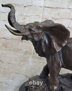 Bronze Sculpture, Art Nouveau Style Statue Signed Barye Abstract Elephant Nr