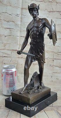 Bronze Sculpture Statue Marble Figurine Bust Roman Warrior Art Nouveau Style