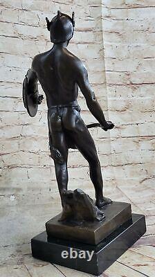 Bronze Sculpture Statue Marble Figurine Bust Roman Warrior Art Nouveau Style