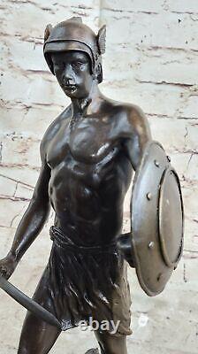 Bronze Sculpture Statue Marble Figurine Bust Roman Warrior Art Nouveau Style