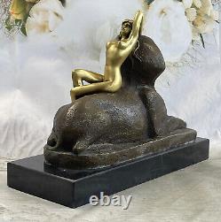 Bronze Sculpture Style Art Nouveau Collector Semi Chair Figurine Statue