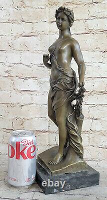 Bronze Sculpture: Superb Flower Woman in Art Nouveau Style - Chair Statue Figurine