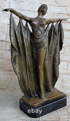 Bronze Sign Art Style New Deco Chiparus Chair Statue Figure Grand