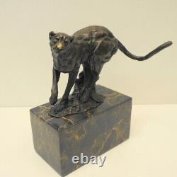 Bronze Statue Cheetah Animalier Art Deco Style Art Nouveau Bronze Sign