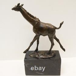 Bronze Statue Giraffe Animalier in Art Deco Style Art Nouveau Signed Bronze