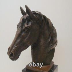 Bronze Statue of Animalistic Horse in Art Deco and Art Nouveau Style, Bronze Signed