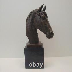 Bronze Statue of Animalistic Horse in Art Deco and Art Nouveau Style, Bronze Signed