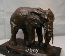 Bronze Statue of Elephant in Animalier Style Art Deco and Art Nouveau Bronze Sign
