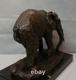 Bronze Statue of Elephant in Animalier Style Art Deco and Art Nouveau Bronze Sign