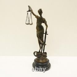 Bronze Statue of Justice: Themis in Art Deco and Art Nouveau Style