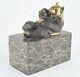 Bronze Statue Of Panda In Art Deco And Art Nouveau Style, Signed Bronze