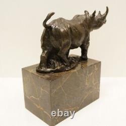 Bronze Statue of a Rhinoceros in Animalier Style Art Deco and Art Nouveau Bronze