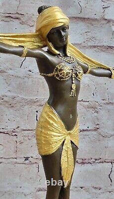 Bronze Style Art Nouveau Deco Chiparus Statue Figure Very Grand Gift Nr