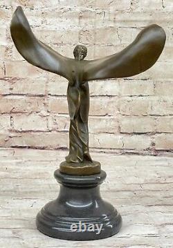 Bronze Style Art Nouveau Spirit of Ecstasy Main Domestic Office Décor Statue