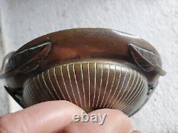 Bronze cup signed F. Barbedienne, foliage decoration in Art Nouveau style