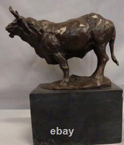 Bull Animal Statue Sculpture Art Deco Art Nouveau Style Massive Bronze