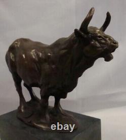 Bull Animal Statue Sculpture Art Deco Art Nouveau Style Massive Bronze