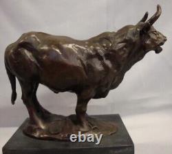 Bull Animal Statue Sculpture Art Deco Art Nouveau Style Massive Bronze