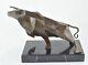 Bull Statue Sculpture Animal Style Art Deco Art Nouveau Bronze Massive