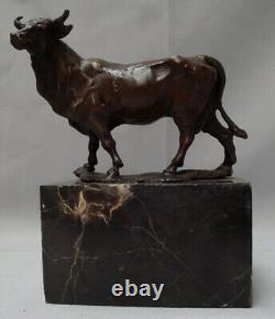 Bull Statue Sculpture Animal Style Art Deco Art Nouveau Bronze Massive