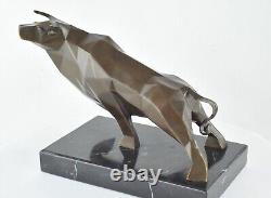 Bull Statue Sculpture Animal Style Art Deco Art Nouveau Bronze Massive