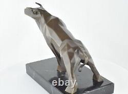 Bull Statue Sculpture Animal Style Art Deco Art Nouveau Bronze Massive