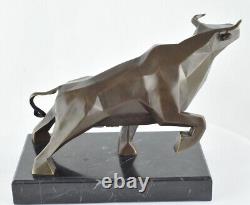 Bull Statue Sculpture Animal Style Art Deco Art Nouveau Bronze Massive