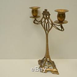 Candlestick Art Deco Style Art Nouveau Bronze Massive