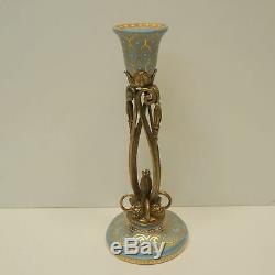 Candlestick Art Deco Style Art Nouveau Porcelain Bronze