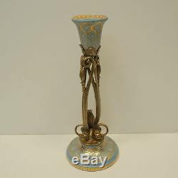 Candlestick Art Deco Style Art Nouveau Porcelain Bronze