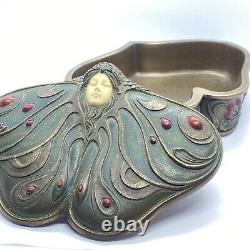 Candy Box In Resin Polichrome Style Art Nouveau Crisis Elephantine
