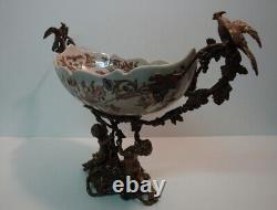 Centerpiece Fruit Bowl Figurine Parrot Bird Flower Art Deco Style Arrangement