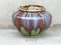 Ceramic Flame Cache Pot from the Art Nouveau Period, Dalpayrat Style, 1900