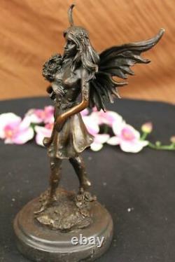 Chair Fairy 100% Bronze Fantasy Art Style New Winged Wood Nymph Sculpture