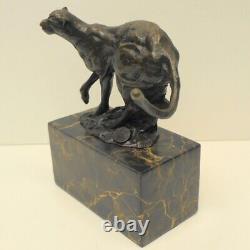 Cheetah Animalier Style Art Deco Style Art Nouveau Massi Bronze Statue Sculpture