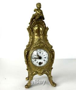 Clock Old 19 Th Bronze To Gold A Louis XV Style Decor Putti