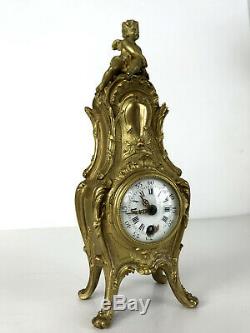 Clock Old 19 Th Bronze To Gold A Louis XV Style Decor Putti